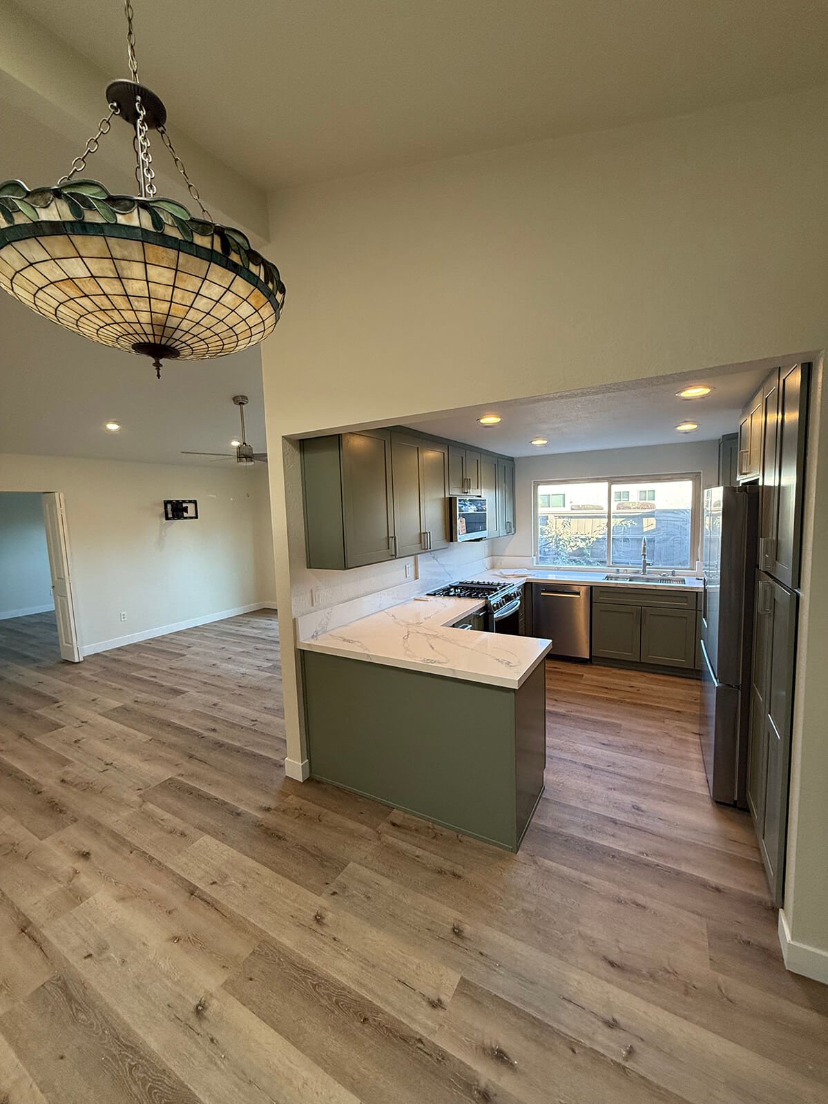 Sage green kitchen remodel